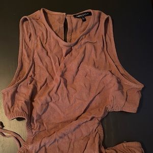 Brown open back dress